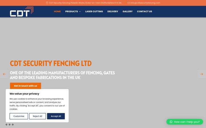 Screenshot of cdtsecurityfencing.com