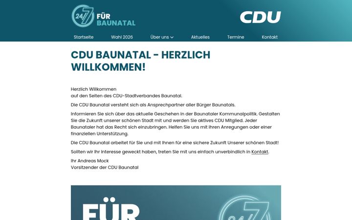 Skärmbild av cdu-baunatal.de