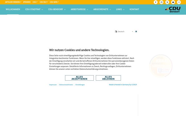 Skärmbild av cdu-bendorf.de