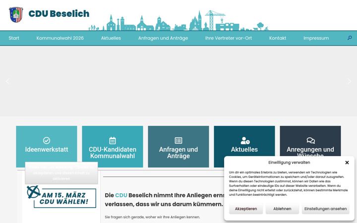 Skärmbild av cdu-beselich.de