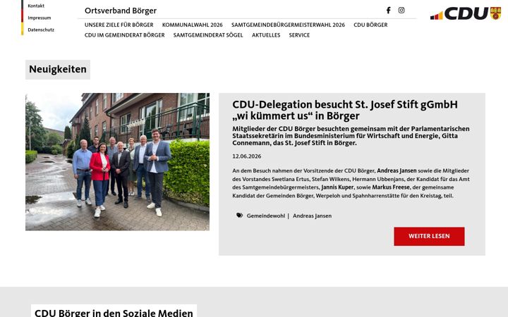 Skärmbild av cdu-boerger.de