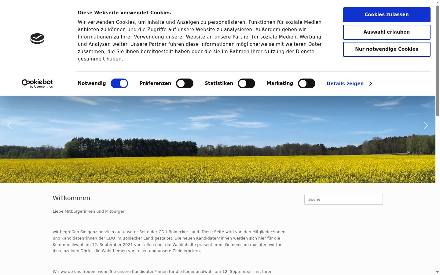 Snímka obrazovky banera súhlasu zobrazeného pred akoukoľvek interakciou