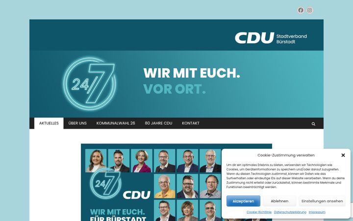 Skärmbild av cdu-buerstadt.de