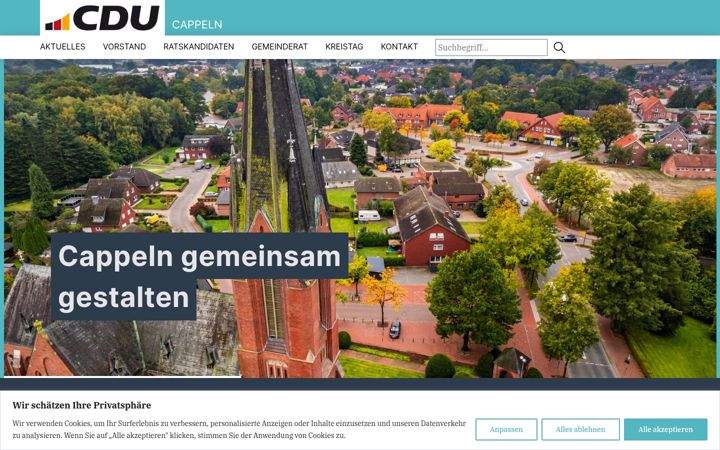 Ekraanipilt saidist cdu-cappeln.de