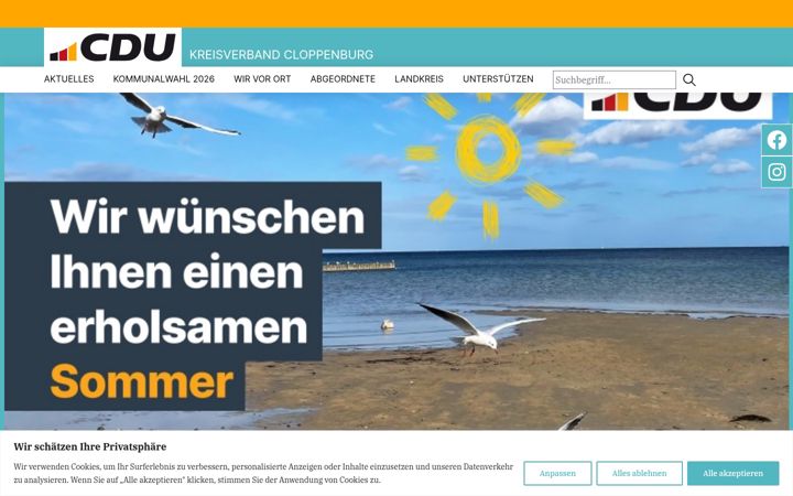 Ekraanipilt saidist cdu-cloppenburg.de