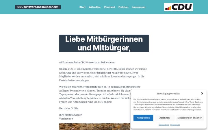 Ekraanipilt saidist cdu-deidesheim.de