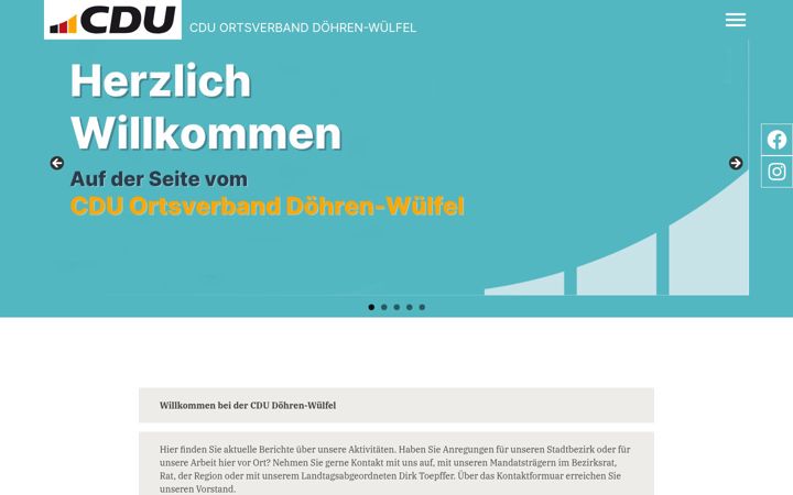 Ekraanipilt saidist cdu-doehren-wuelfel.de