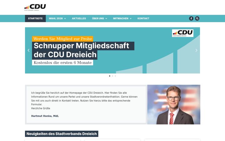 Ekraanipilt saidist cdu-dreieich.de