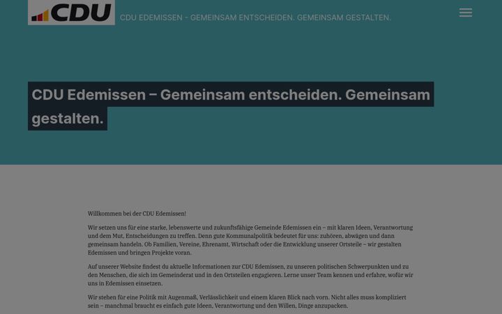 Ekraanipilt saidist cdu-edemissen.de