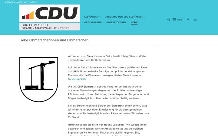 Ekraanipilt saidist cdu-elbmarsch.de