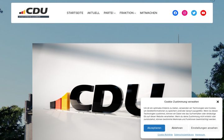 Snímek obrazovky cdu-gladbeck.de