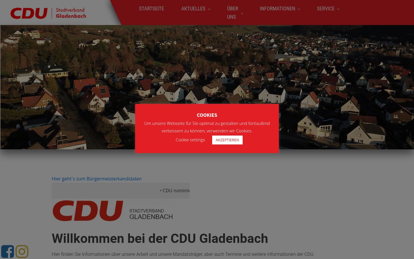 Screenshot del banner di consenso mostrato prima di qualsiasi interazione
