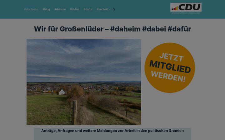 Snímek obrazovky cdu-grossenlueder.de