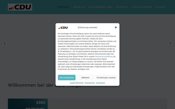 Snímek obrazovky cdu-haiger.de