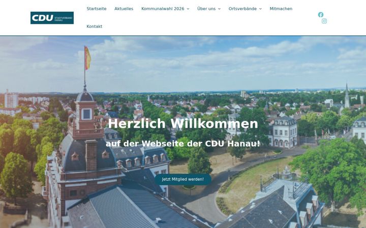 Snímek obrazovky cdu-hanau.de