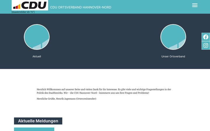 Snímek obrazovky cdu-hannover-nord.de