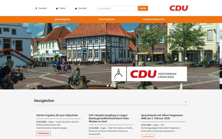 Screenshot stránky cdu-lingen.de