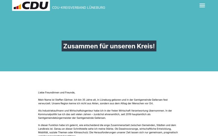 Screenshot stránky cdu-lueneburg.de