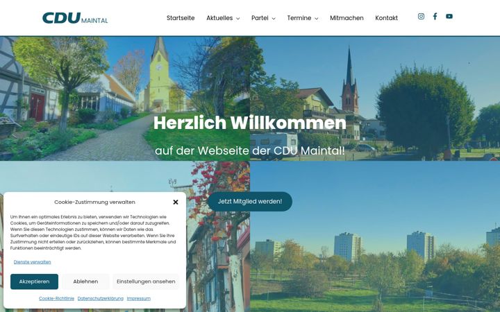 Screenshot stránky cdu-maintal.de