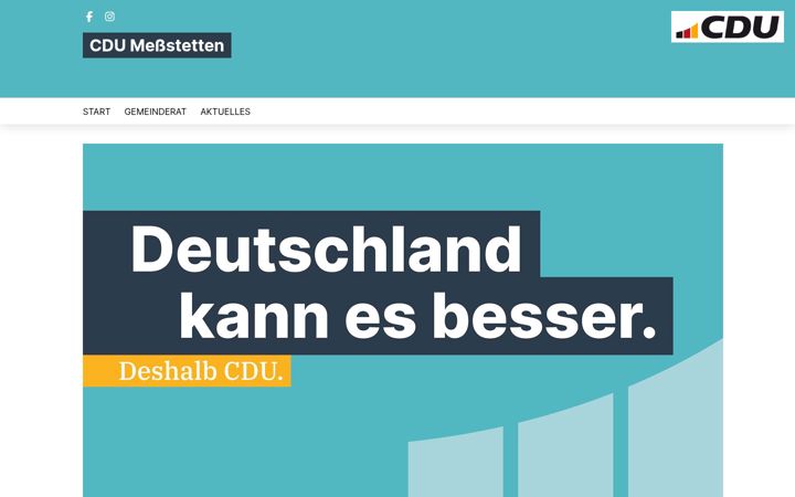 Screenshot stránky cdu-messstetten.de