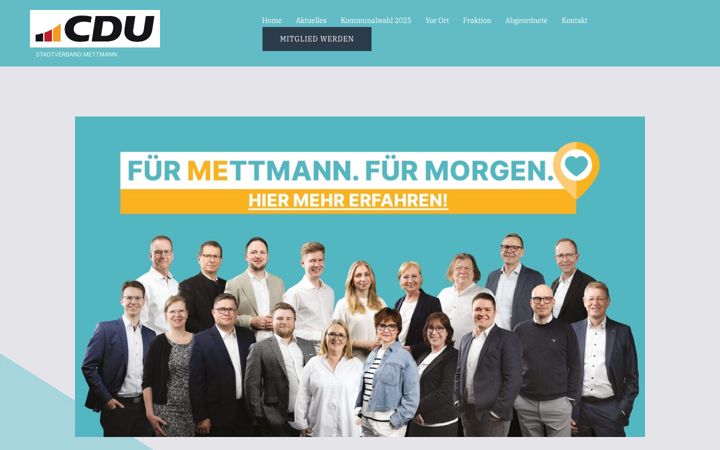 Screenshot stránky cdu-mettmann.de