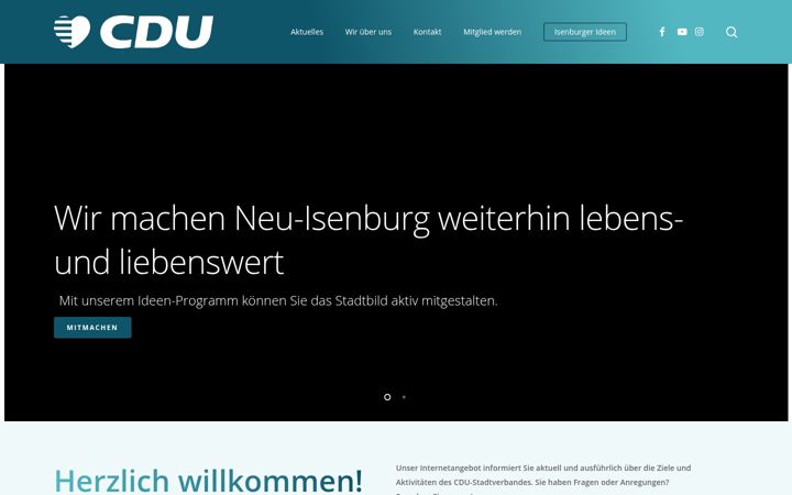 Screenshot stránky cdu-neu-isenburg.de