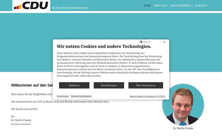 Screenshot stránky cdu-nordostniedersachsen.de