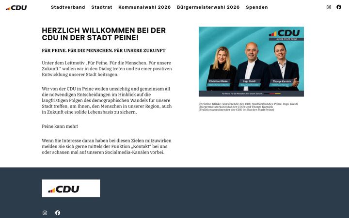 Screenshot of cdu-peine.net