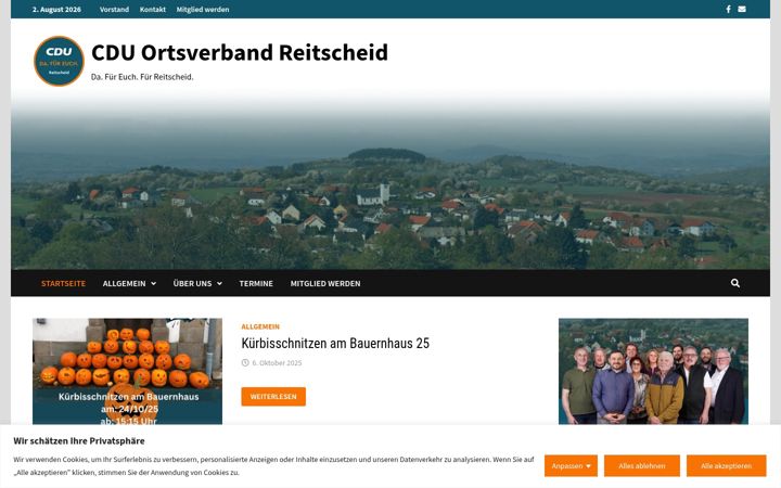 Skjermbilde av cdu-reitscheid.de