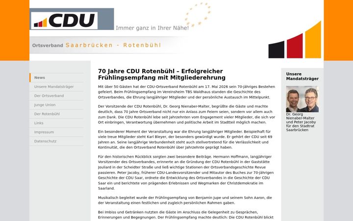 Skjermbilde av cdu-rotenbuehl.de
