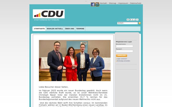 Skjermbilde av cdu-rottenburg.de