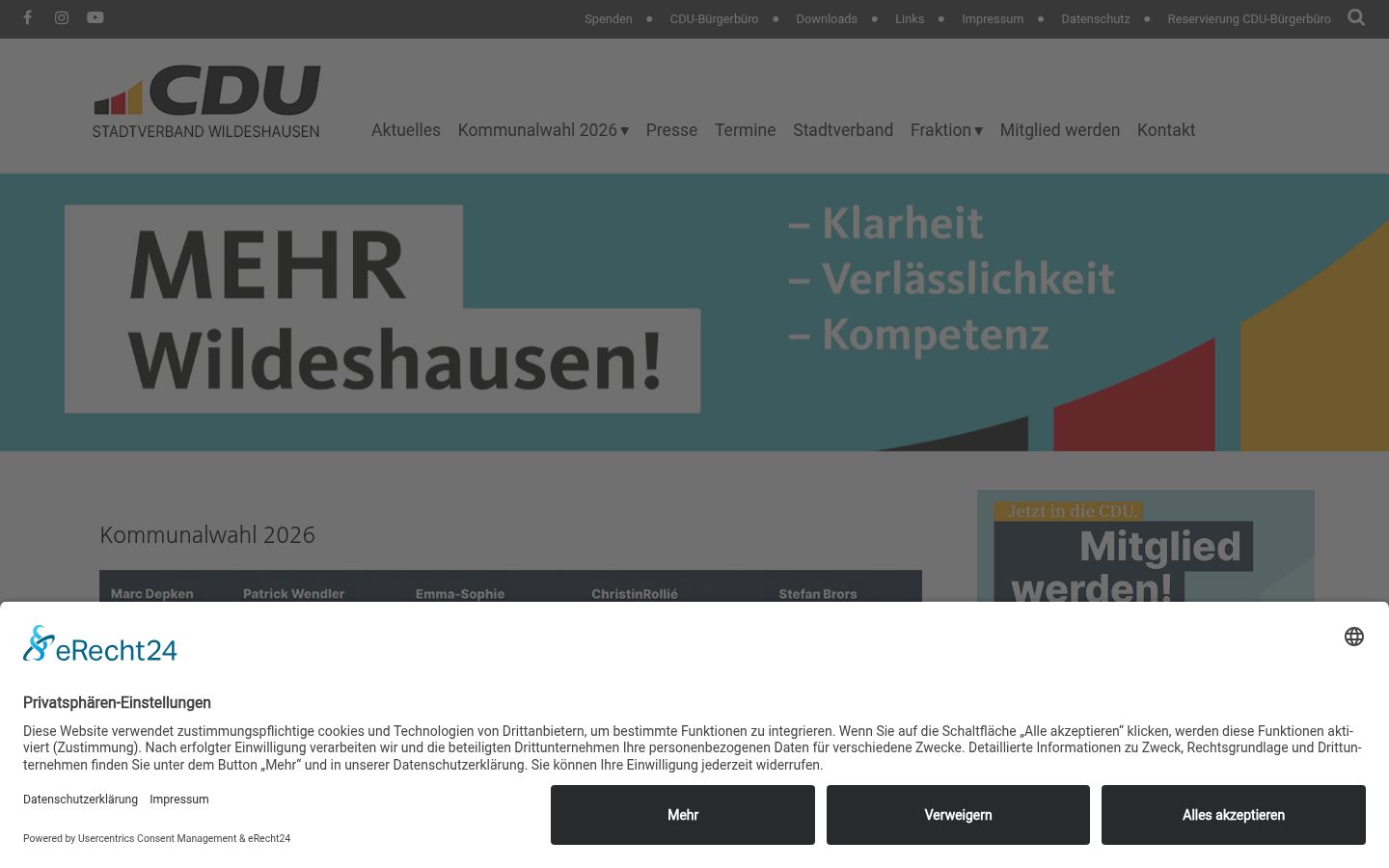 Screenshot tal-banner tal-kunsens muri qabel kwalunkwe interazzjoni