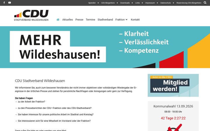 Screenshot di cdu-wildeshausen.de