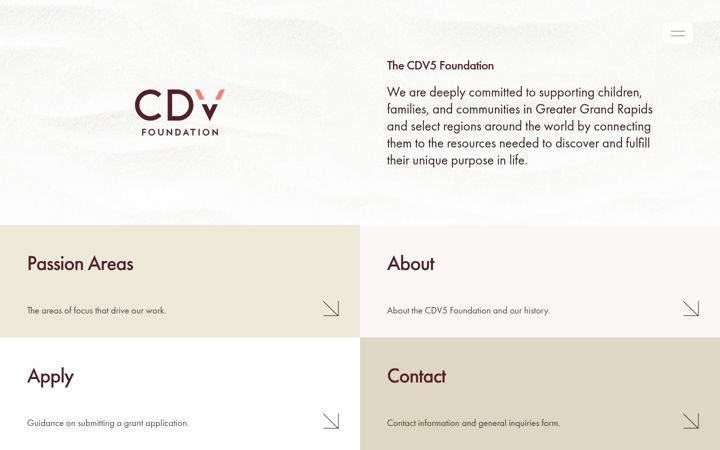 Screenshot of cdv5foundation.org
