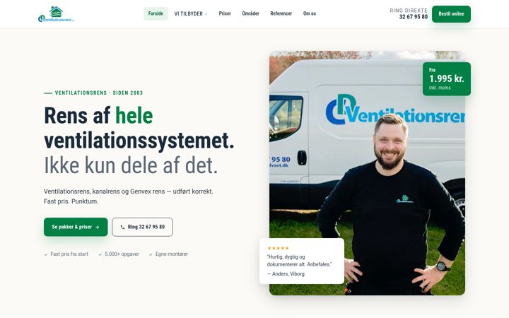 Screenshot of cdvent.dk