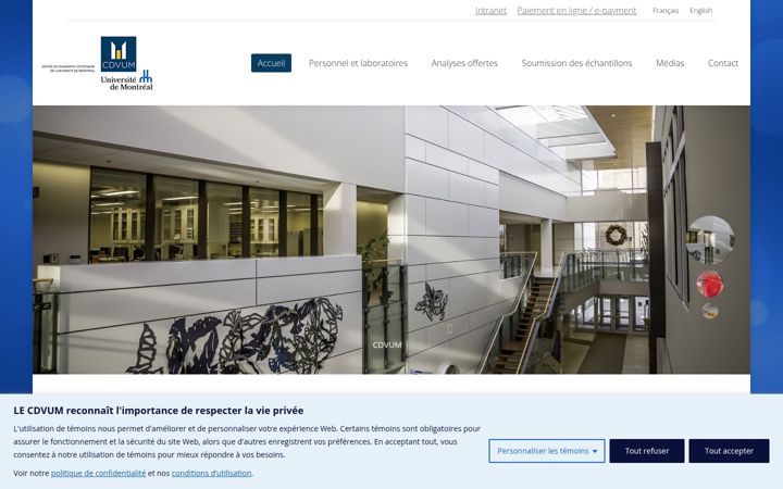 Screenshot of cdvum.ca