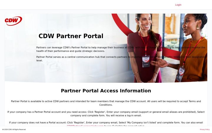 Screenshot of cdwdistributionpartnerportal.com