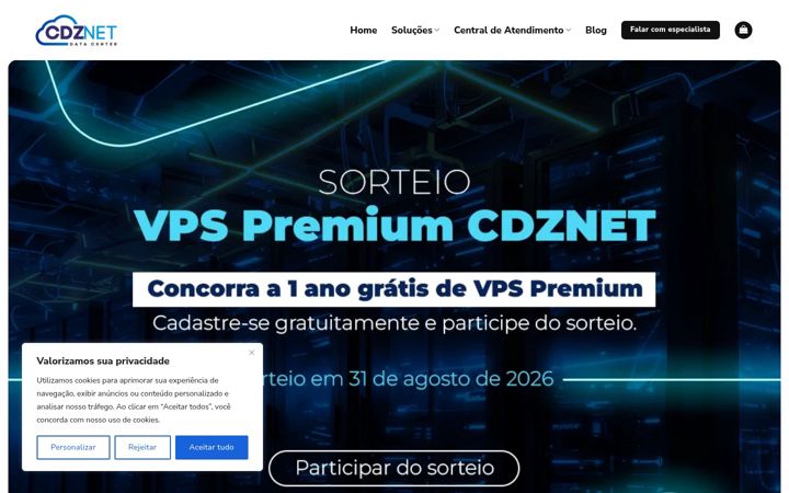Screenshot stránky cdznet.com.br