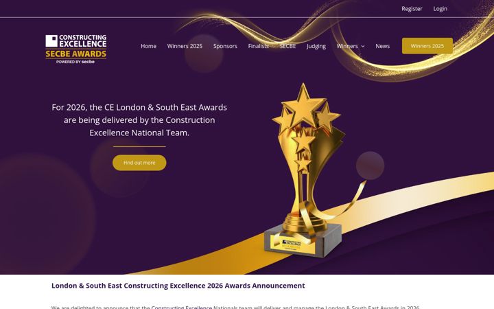 Screenshot ta' ce-awards.co.uk