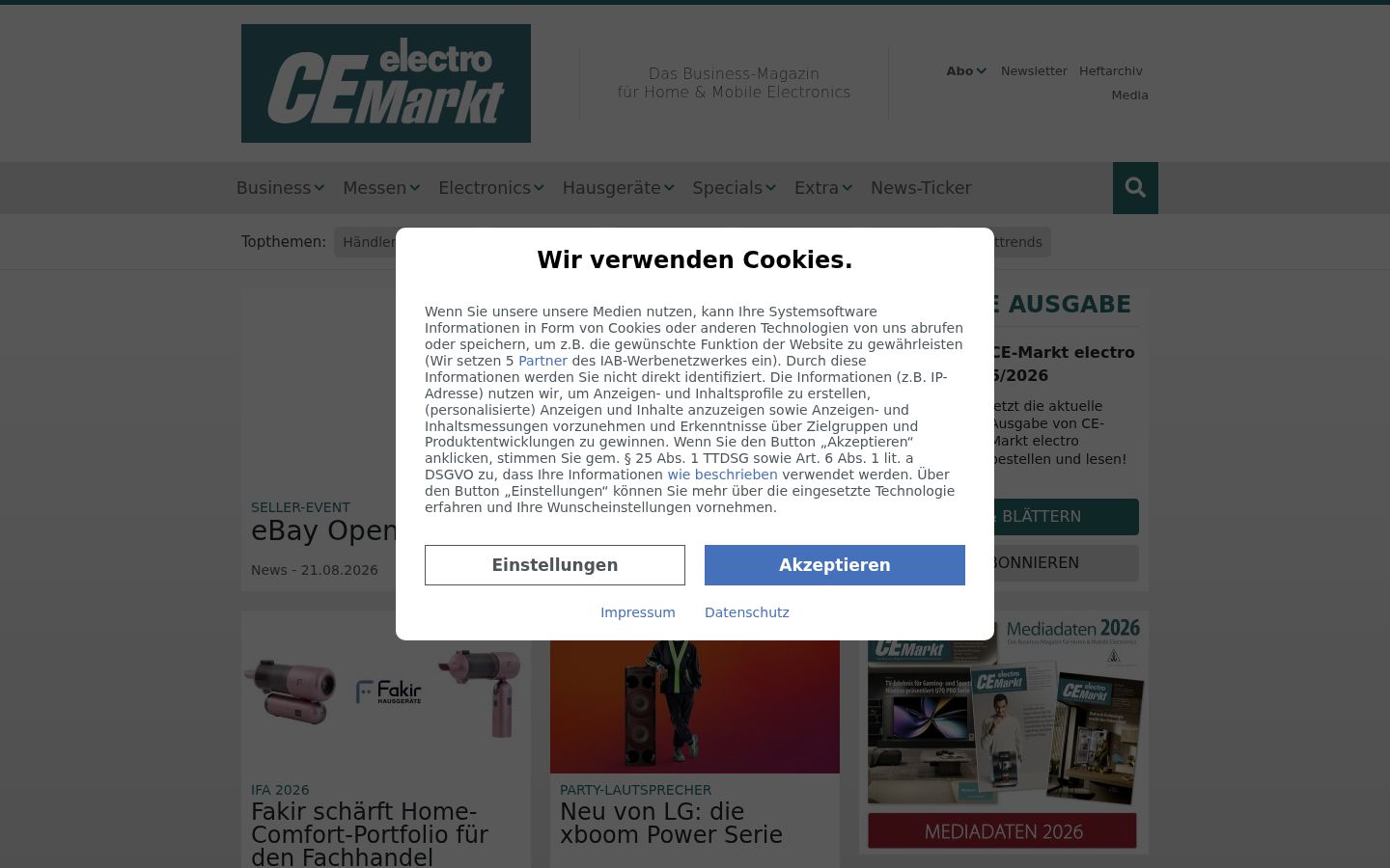 Screenshot tal-banner tal-kunsens muri qabel kwalunkwe interazzjoni