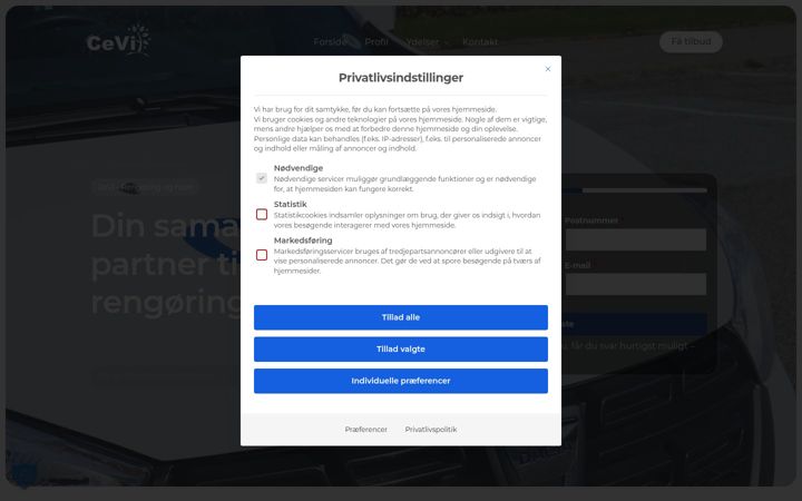 Screenshot of ce-vi.dk