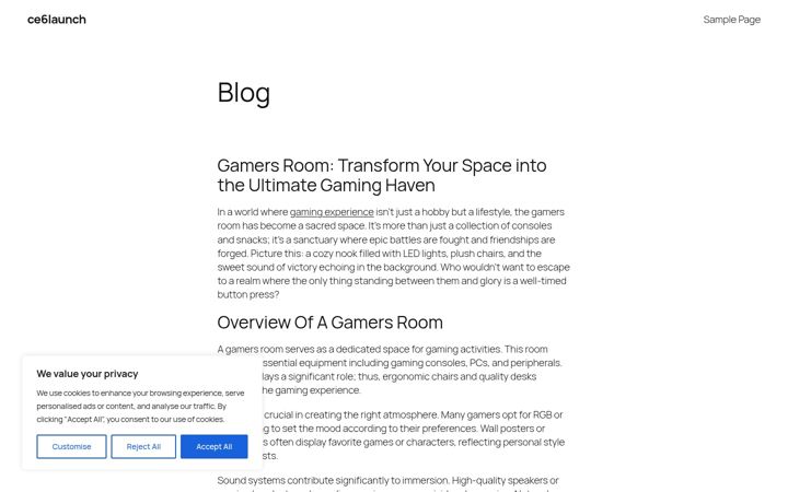 Screenshot of ce6launch.com