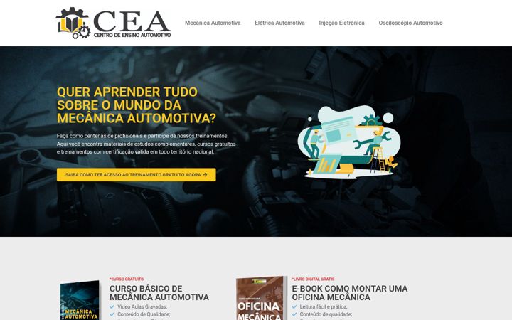 Screenshot stránky ceacursos.com.br