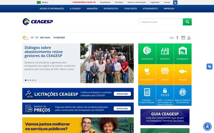 Screenshot of ceagesp.gov.br