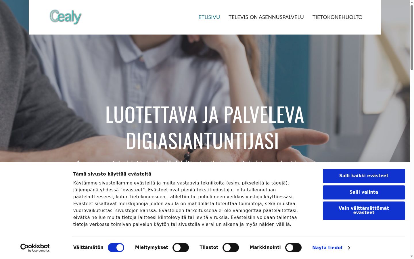 Screenshot tal-banner tal-kunsens muri qabel kwalunkwe interazzjoni