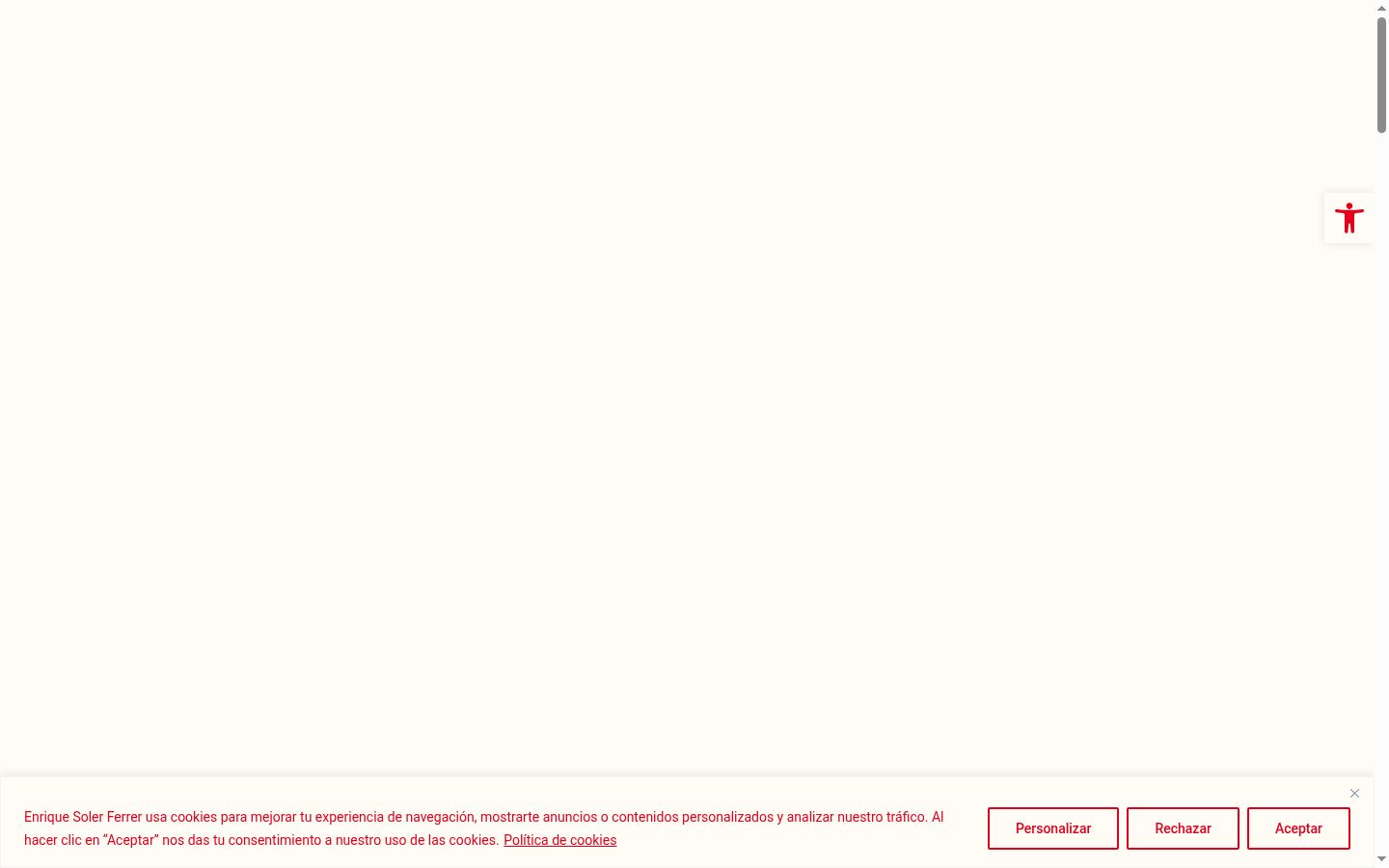 Screenshot del banner di consenso mostrato prima di qualsiasi interazione