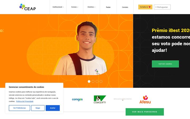 Screenshot stránky ceappedreira.org.br