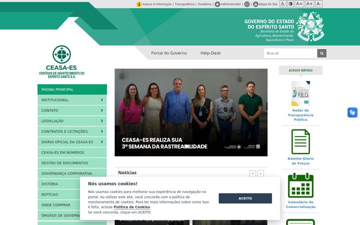 Screenshot of ceasa.es.gov.br