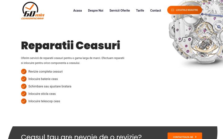 Screenshot of ceasornicaria60min.ro