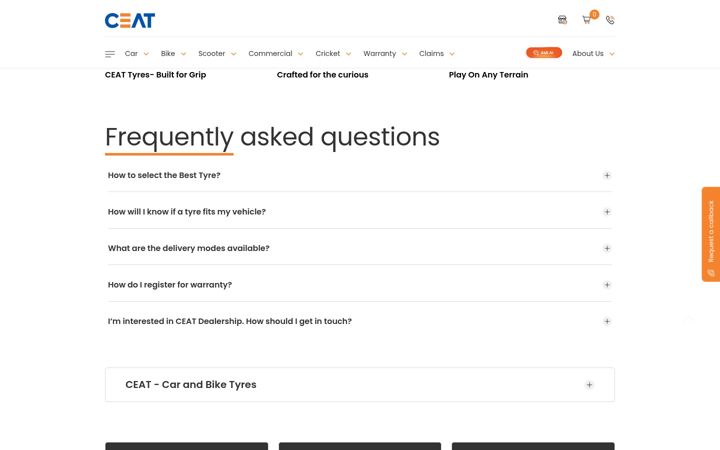 Screenshot of ceat.com